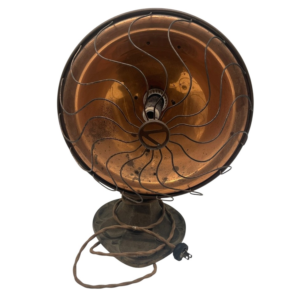 Vintage 1920s Copper Bowl Electric Heater No. 26 Cleveland OH Art Deco Prop